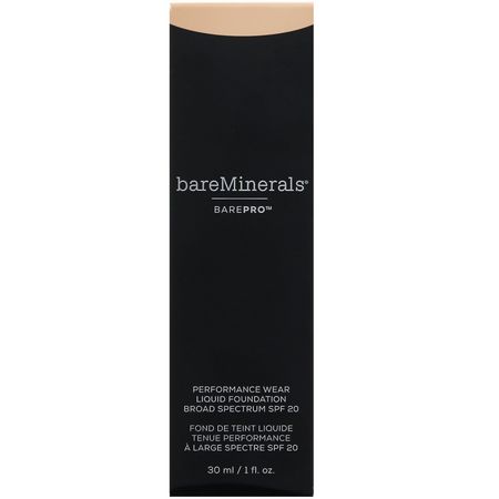 Bare Minerals, BAREPRO, Performance Wear, Liquid Foundation, SPF 20, Golden Ivory 08, 1 fl oz (30 ml):Foundation, وجه