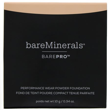Bare Minerals, BAREPRO, Performance Wear Powder Foundation, Golden Ivory 08, 0.34 oz (10 g):Foundation, وجه