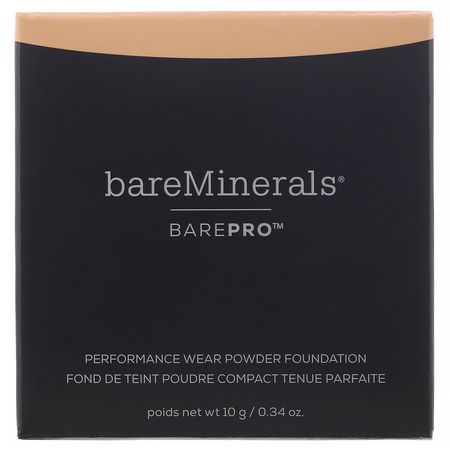 Bare Minerals, BAREPRO, Performance Wear Powder Foundation, Warm Natural 12, 0.34 oz (10 g):Foundation, وجه
