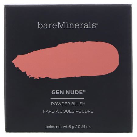 Bare Minerals, Gen Nude Powder Blush, Pink Me Up, 0.21 oz (6 g):Blush, وجه