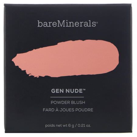 Bare Minerals, Gen Nude Powder Blush, Pretty In Pink, 0.21 oz (6 g):Blush, وجه