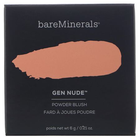 Bare Minerals, Gen Nude Powder Blush, That Peach Tho, 0.21 oz (6 g):Blush, وجه