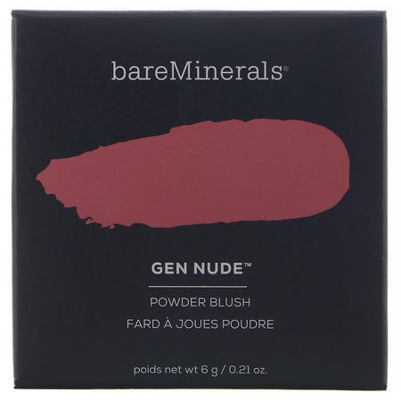 Bare Minerals, Gen Nude Powder Blush, You Had Me At Merlot, 0.21 oz (6 g):Blush, وجه