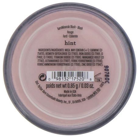 Bare Minerals, Loose Blush, Hint, 0.03 oz (0.85 g):Blush, وجه