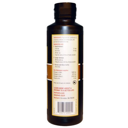 Barlean's, Flax Oil, for Animals, 12 fl oz (355 ml):زي,ت, أ,ميغا محببة