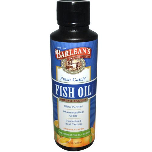 Barlean's, Fresh Catch Fish Oil, Omega-3 EPA/DHA, Orange Flavor, 8 fl oz (236 ml) فوائد