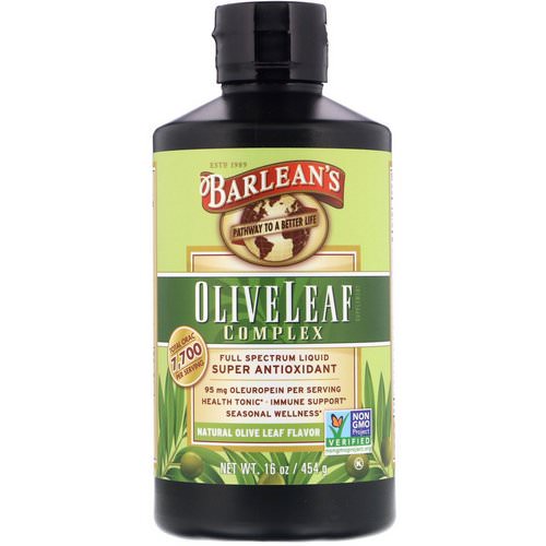 Barlean's, Olive Leaf Complex, Natural Olive Leaf Flavor, 16 oz (454 g) فوائد
