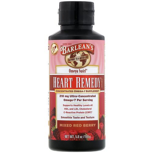 Barlean's, Omega Swirl, Heart Remedy, Mixed Red Berry, 5.6 oz (159 g) فوائد