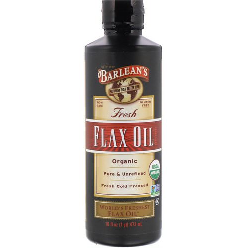 Barlean's, Organic, Fresh, Flax Oil, 16 oz (473 ml) فوائد
