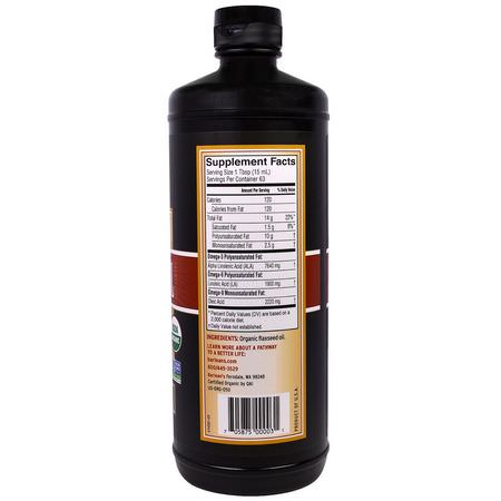 Barlean's, Organic, Fresh Flax Oil, 32 fl oz (946 ml):مكملات بذ,ر الكتان, Omegas EPA DHA