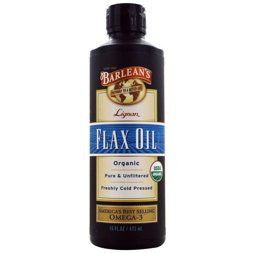 Barlean's, Organic, Lignan Flax Oil, 16 fl oz (473 ml) فوائد