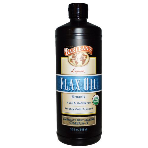 Barlean's, Organic Lignan Flax Oil, 32 fl oz (946 ml) فوائد