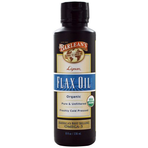 Barlean's, Organic Lignan Flax Oil, 8 fl oz (236 ml) فوائد