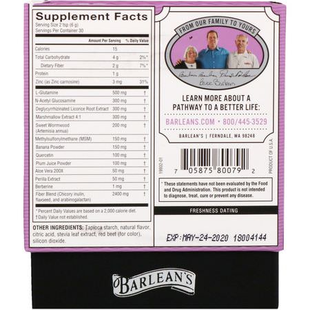 Barlean's, Platinum Intestinal Repair, Mixed Berry Flavor, 6.35 oz (180 g):الأمعاء, الهضم