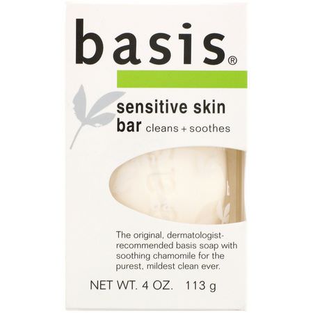 Basis, Sensitive Skin Bar, 4 oz (113 g):شريط الصابون, دش