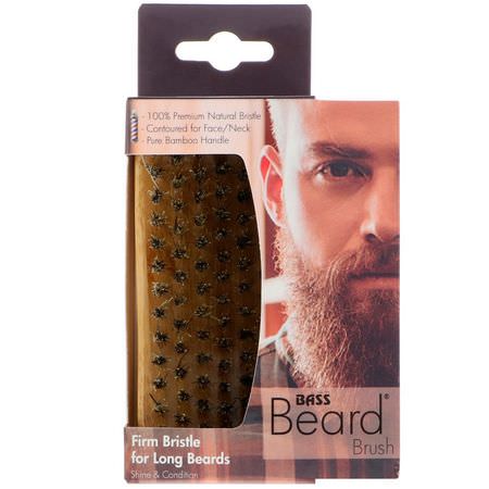 Bass Brushes, Beard Brush, Firm Bristle for Long Beards, 1 Brush:Beard Care, Shaving