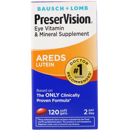 Bausch & Lomb, AREDS Lutein, 120 Soft Gels:متعدد المعادن ,