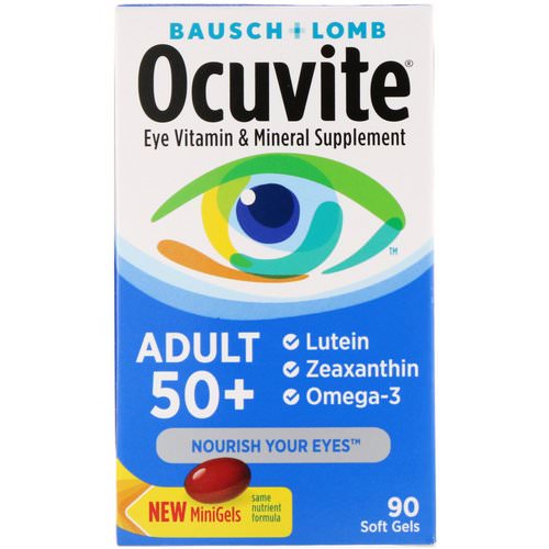 Bausch & Lomb, Ocuvite, Adult 50+, Eye Vitamin & Mineral Supplement, 90 Soft Gels فوائد