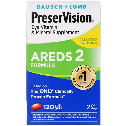 Bausch & Lomb, PreserVision, AREDS 2 Formula, Eye Vitamin & Mineral Supplement, 120 Soft Gels فوائد