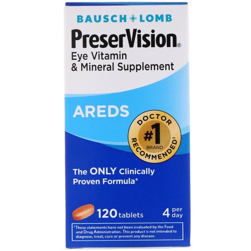 Bausch & Lomb, PreserVision, AREDS, 120 Tablets فوائد