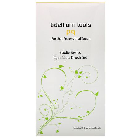 Bdellium Tools, Studio Line, Eyes Brush Set and Pouch, 12 Pc Set:مجم,عات الهدايا, فرش المكياج