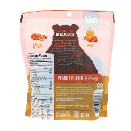 Bear Naked, Granola Bites, Peanut Butter & Honey, 7.2 oz (204 g):مزيج ال,جبات الخفيفة, ال,جبات الخفيفة