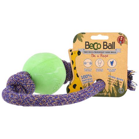 Beco Pets, Eco-Friendly Dog Ball On a Rope, Large, Green, 1 Rope:ألعاب الحي,انات الأليفة, الحي,انات الأليفة