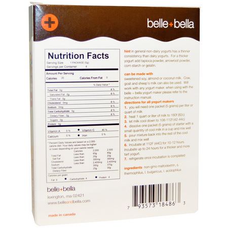 Belle+Bella, Non-Dairy Yogurt Starter, 4 Packets, (5 g) Each:الخل ,الزي,ت