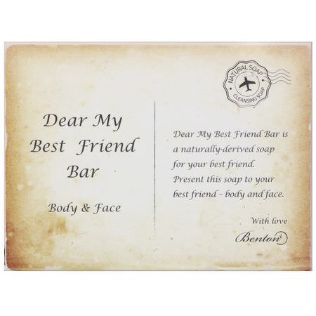 Benton, Dear My Best Friend Bar, Body & Face, 85 g:شريط الصابون, دش