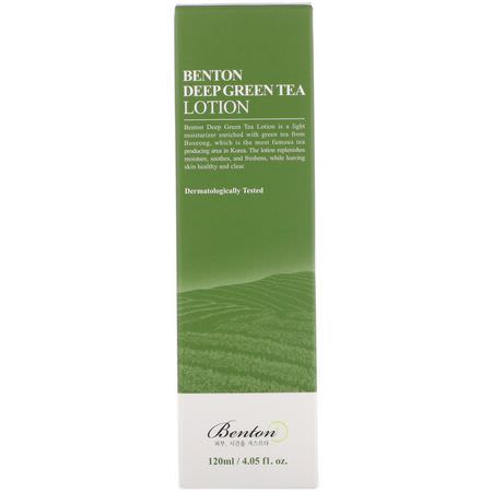 Benton, Deep Green Tea Lotion, 4.05 fl oz (120 ml):Green Tea بشرة Care, مرطبات K-جمال