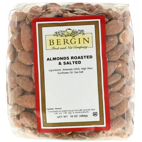 Bergin Fruit and Nut Company, Almonds Roasted & Salted, 16 oz (454 g) فوائد