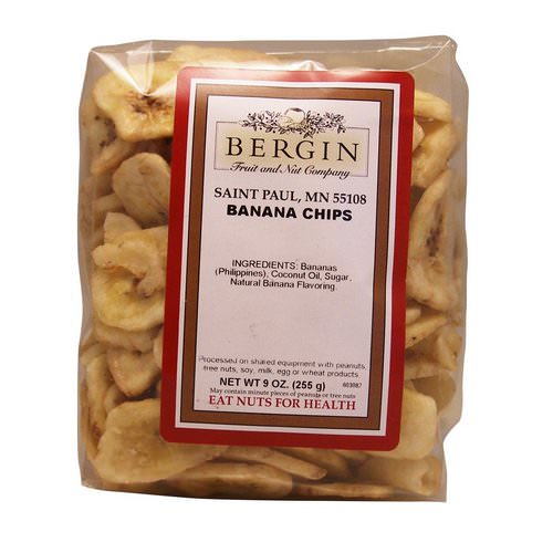 Bergin Fruit and Nut Company, Banana Chips, 9 oz (255 g) فوائد