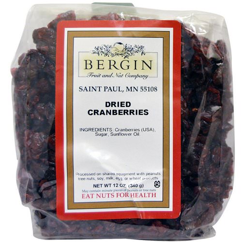 Bergin Fruit and Nut Company, Dried Cranberries, 12 oz (340 g) فوائد