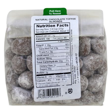 Bergin Fruit and Nut Company, Natural, Chocolate Toffee Almonds, 16 oz (454 g):حل,ى, ش,ك,لاتة