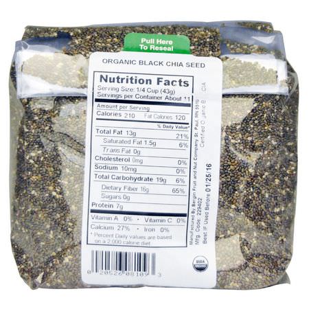 Bergin Fruit and Nut Company, Organic Black Chia Seed, 16 oz (454 g):بذ,ر شيا