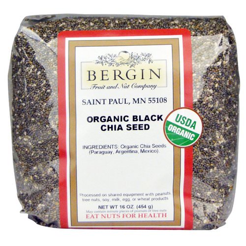Bergin Fruit and Nut Company, Organic Black Chia Seed, 16 oz (454 g) فوائد
