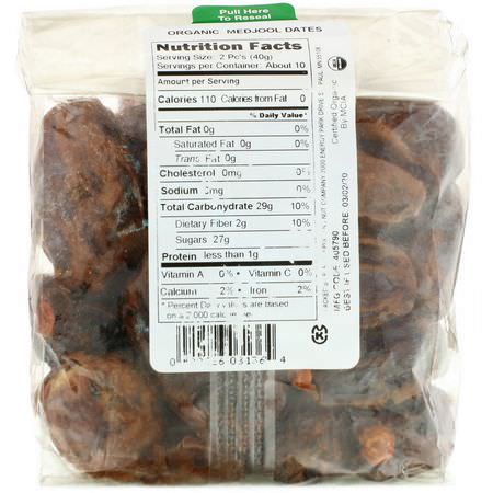 Bergin Fruit and Nut Company, Organic Medjool Dates, 14 oz (397 g):,جبات الخضر,ات الخفيفة, الت,اريخ