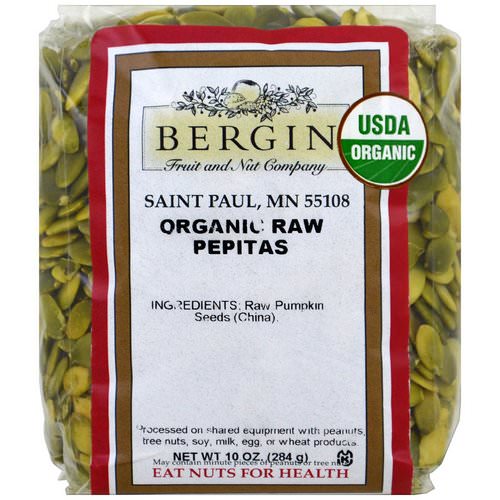 Bergin Fruit and Nut Company, Organic Raw Pepitas, 10 oz (284 g) فوائد