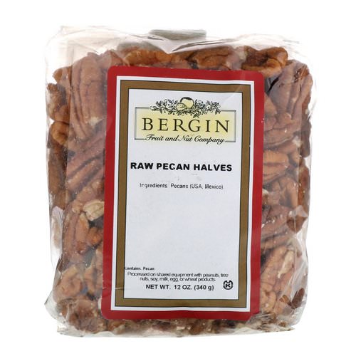 Bergin Fruit and Nut Company, Pecan Halves, Raw, 12 oz (340 g) فوائد