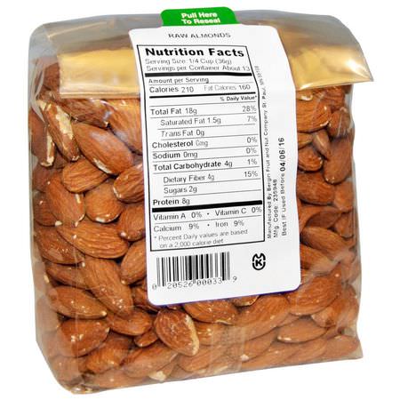 Bergin Fruit and Nut Company, Raw Almonds, 16 oz (454 g):الل,ز, البذ,ر