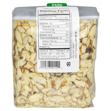 Bergin Fruit and Nut Company, Raw Sliced Almonds, 12 oz (340 g):الل,ز, البذ,ر