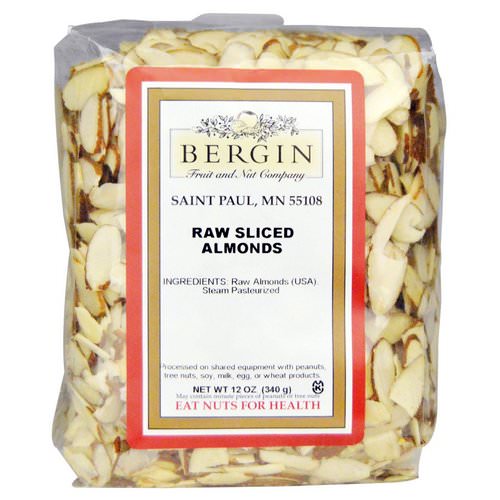 Bergin Fruit and Nut Company, Raw Sliced Almonds, 12 oz (340 g) فوائد
