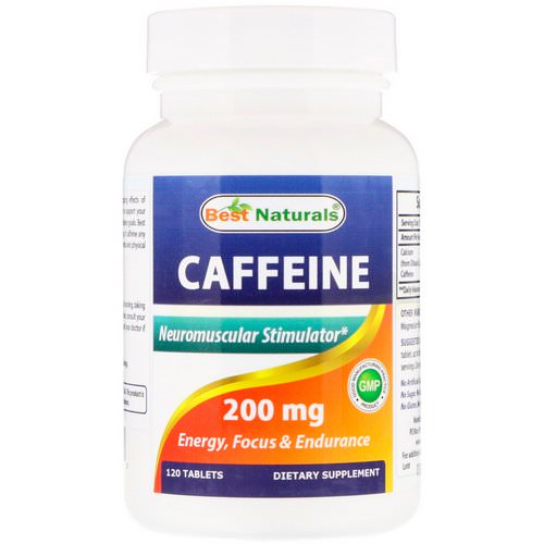 Best Naturals, Caffeine, 200 mg, 120 Tablets فوائد
