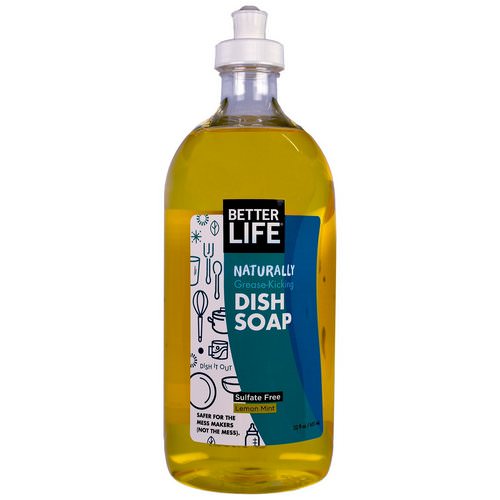 Better Life, Dish Soap, Lemon Mint, 22 fl oz (651 ml) فوائد