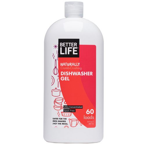 Better Life, Naturally Crumb-Crushing Dishwasher Gel, Fragrance Free, 60 Loads, 30 oz (887 ml) فوائد