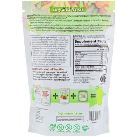 Beyond Fresh, Garden Fresh, Organic Super Vegetables Master Blend, Natural Flavor, 6.35 oz (180 g):س,برف,دس, الخضر