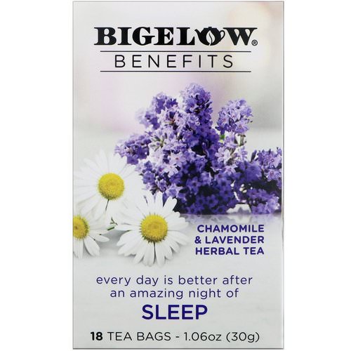 Bigelow, Benefits, Sleep, Chamomile & Lavender Herbal Tea, 18 Tea Bags, 1.06 oz (30 g) فوائد