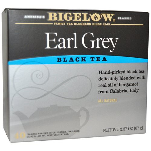 Bigelow, Black Tea, Earl Grey, 40 Tea Bags, 2.37 oz (67 g) فوائد