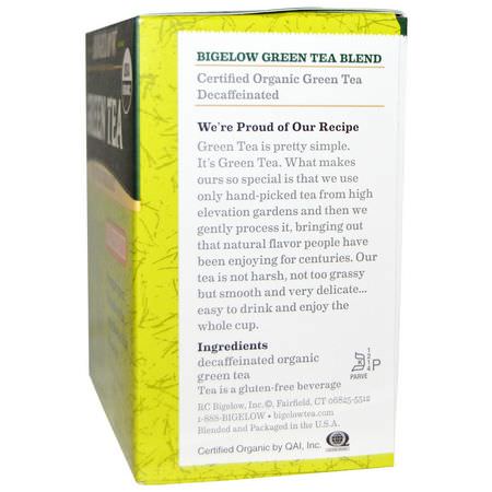 Bigelow, Organic Green Tea, Decaffeinated, 40 Tea Bags, 1.73 oz (49 g):الشاي الأخضر