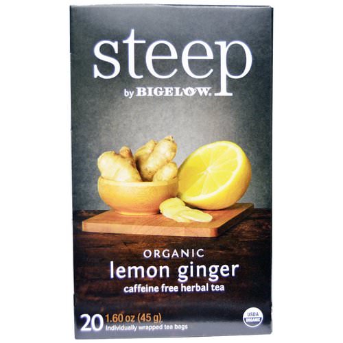 Bigelow, Steep, Organic Lemon Ginger Tea, 20 Tea Bags, 1.60 oz (45 g) فوائد